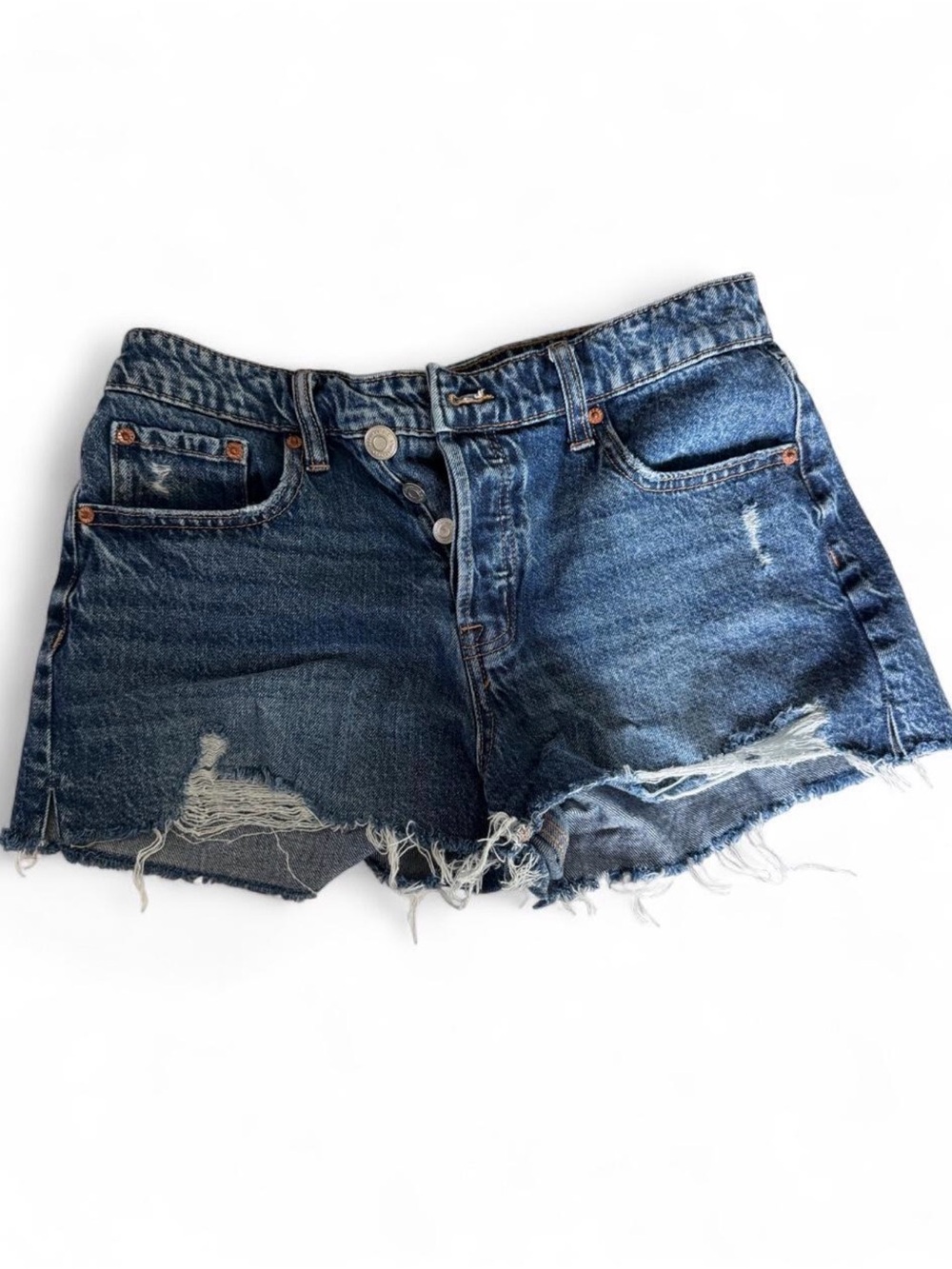 Aeropostale Vintage High Rise Shorty Distressed Denim Shorts Size 6